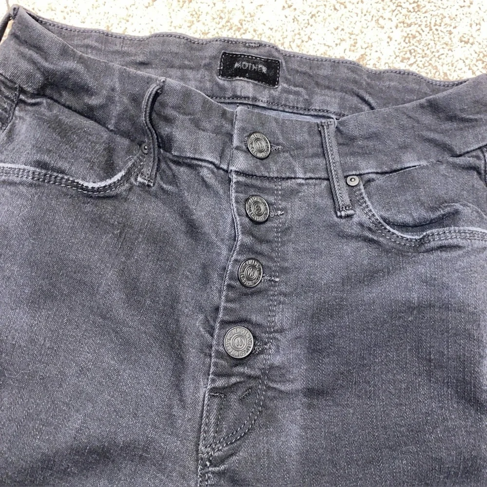 Mother The‎ Pixie Ankle Fray Jeans Woman’s 27 Not Guilty Black Stretch Trendy
